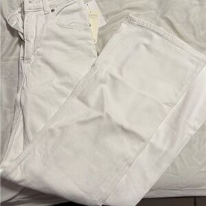 H&M White Wide Jeans